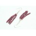 Handmade 925 Sterling Silver Earrings Natural Red Ruby Beads Gemstones 2.7" inch